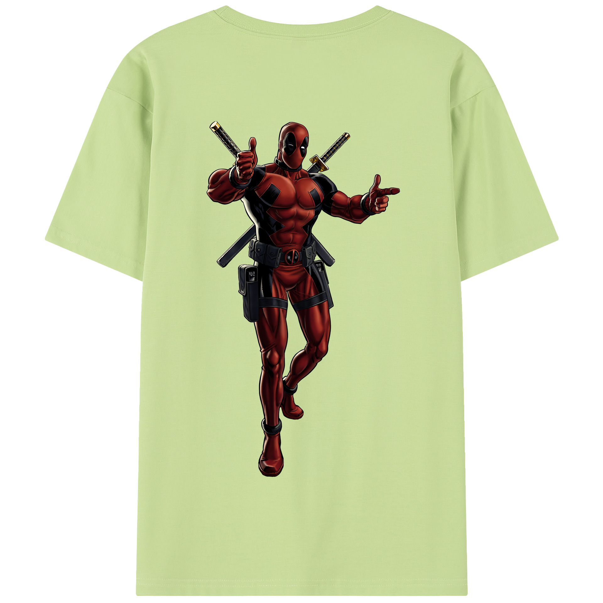 （画像用） Deadpool デッドプール 綿100％半袖Tシャツ（背面プリント）